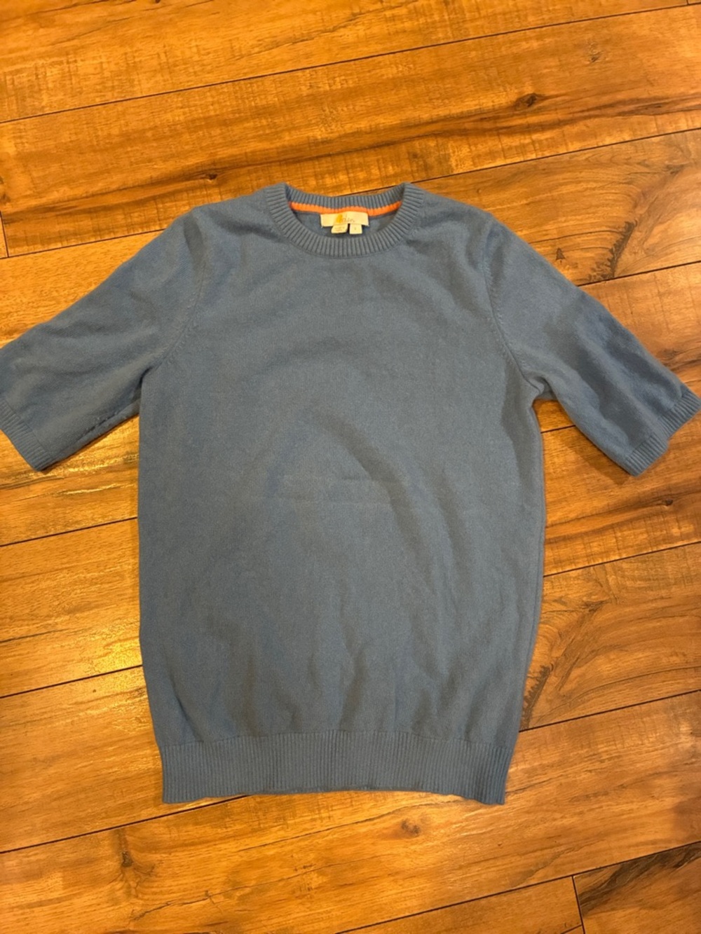 Boden Light  Blue Crewneck Short-Sleeve Sweater